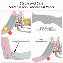 Load image into Gallery viewer, 4 in1 Kids Slide and Swing Set Indoor Outdoor Playground Climber Playset Safety