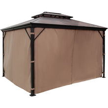Load image into Gallery viewer, 10x10&#39; Gazebo Hardtop Roof Aluminum Alloy Frame w/Mesh &amp; Curtain
