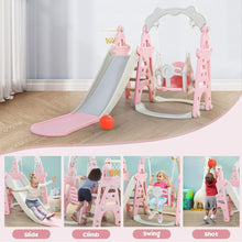 Load image into Gallery viewer, 4 in1 Kids Slide and Swing Set Indoor Outdoor Playground Climber Playset Safety