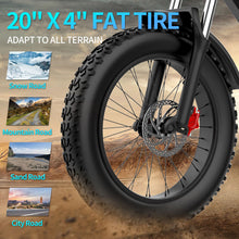 Load image into Gallery viewer, Electric Bike 1000W/2000W 13Ah/20Ah/40Ah 20'' Fat Tire Mountain E-bike