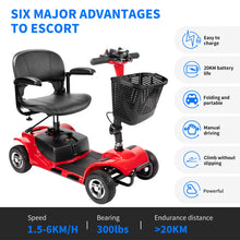 Load image into Gallery viewer, 4 Wheels Mobility Scooter Power Wheelchair Folding Electric Scooters Home Travel