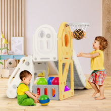 Load image into Gallery viewer, New 5 in 1 Toddler Slide Freestanding Kids Playground w/ Climber,Basketball Hoop