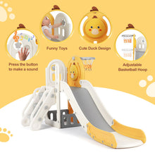 Load image into Gallery viewer, New 5 in 1 Toddler Slide Freestanding Kids Playground w/ Climber,Basketball Hoop