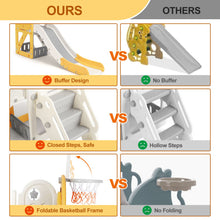 Load image into Gallery viewer, New 5 in 1 Toddler Slide Freestanding Kids Playground w/ Climber,Basketball Hoop