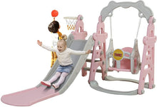 Load image into Gallery viewer, 4 in1 Kids Slide and Swing Set Indoor Outdoor Playground Climber Playset Safety
