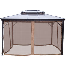Load image into Gallery viewer, 10x10' Gazebo Hardtop Roof Aluminum Alloy Frame w/Mesh & Curtain