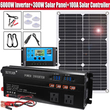 Load image into Gallery viewer, 6000W Complete Solar Panel Kit Solar Power Generator 100A Home 110V Grid System