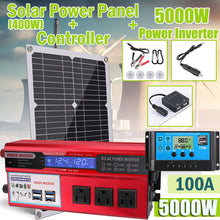 Load image into Gallery viewer, 6000W Complete Solar Panel Kit Solar Power Generator 100A Home 110V Grid System