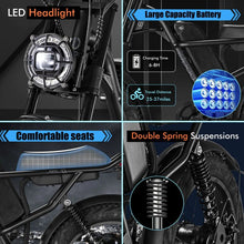 Load image into Gallery viewer, Electric Bike E-Bike 1000W 48V 15.6AH Adult Bicycles 20" Fat Tire Mountain Ebike