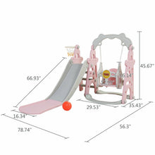 Load image into Gallery viewer, 4 in1 Kids Slide and Swing Set Indoor Outdoor Playground Climber Playset Safety