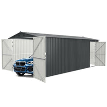 Load image into Gallery viewer, Heavy Duty Car Garage Galvani Steel Storage Outdoor Prefab Shed 20'x10'ft Metal