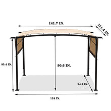 Load image into Gallery viewer, 12 x 9 Ft Patio Retractable Steel Pergola, Outdoor Canopy Gazebo Shade
