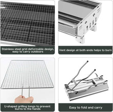 Load image into Gallery viewer, BBQ Grill Charcoal Barbecue Grill Stainless Steel Folding Camping Yard Portable