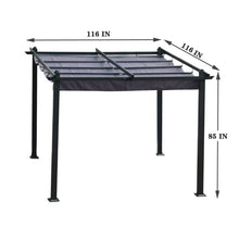 Load image into Gallery viewer, 13x10 Ft Outdoor Aluminum Pergolas Patio Retractable Pergola with Canopy