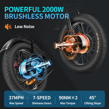 Load image into Gallery viewer, Electric Bike 1000W/2000W 13Ah/20Ah/40Ah 20'' Fat Tire Mountain E-bike