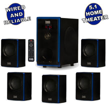 Load image into Gallery viewer, Acoustic Audio 5.1 Bluetooth 6 Speaker System Home Theater Surround Sound NEW