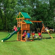 Load image into Gallery viewer, Cedar Wooden Swing Set Kids Outdoor Slide Playground