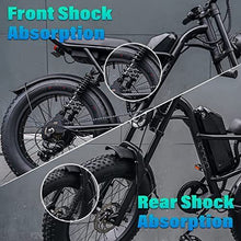 Load image into Gallery viewer, Electric Bike E-Bike 1000W 48V 15.6AH Adult Bicycles 20" Fat Tire Mountain Ebike