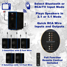 Load image into Gallery viewer, Acoustic Audio 5.1 Bluetooth 6 Speaker System Home Theater Surround Sound NEW