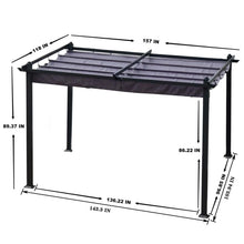 Load image into Gallery viewer, 13x10 Ft Outdoor Aluminum Pergolas Patio Retractable Pergola with Canopy