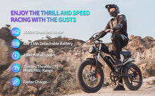 Load image into Gallery viewer, Electric Bike 1000W/2000W 13Ah/20Ah/40Ah 20'' Fat Tire Mountain E-bike