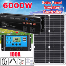 Load image into Gallery viewer, 6000W Complete Solar Panel Kit Solar Power Generator 100A Home 110V Grid System
