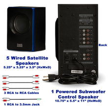 Load image into Gallery viewer, Acoustic Audio 5.1 Bluetooth 6 Speaker System Home Theater Surround Sound NEW