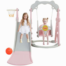 Load image into Gallery viewer, 4 in1 Kids Slide and Swing Set Indoor Outdoor Playground Climber Playset Safety
