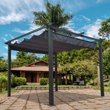 Load image into Gallery viewer, 13x10 Ft Outdoor Aluminum Pergolas Patio Retractable Pergola with Canopy