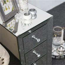 Load image into Gallery viewer, Three Drawer Silver Bedside Table