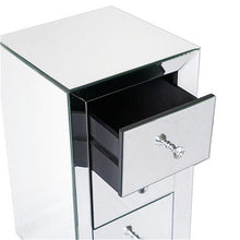 Load image into Gallery viewer, Three Drawer Silver Bedside Table