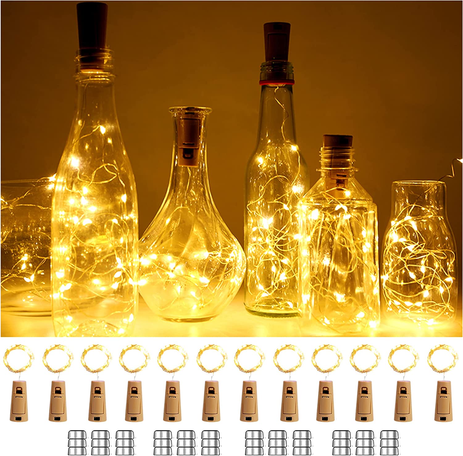 10-Pack Wine Bottle Fairy Led String Lights With Cork – Until Times Up