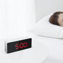 Load image into Gallery viewer, Compact High Tech Mirror LED Display Tabletop Digital Alarm Clock
