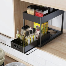 Load image into Gallery viewer, 2 Tier Pull Out Cabinet Organizer Sliding Storage Rack
