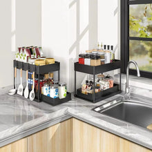 Load image into Gallery viewer, 2 Tier Pull Out Cabinet Organizer Sliding Storage Rack
