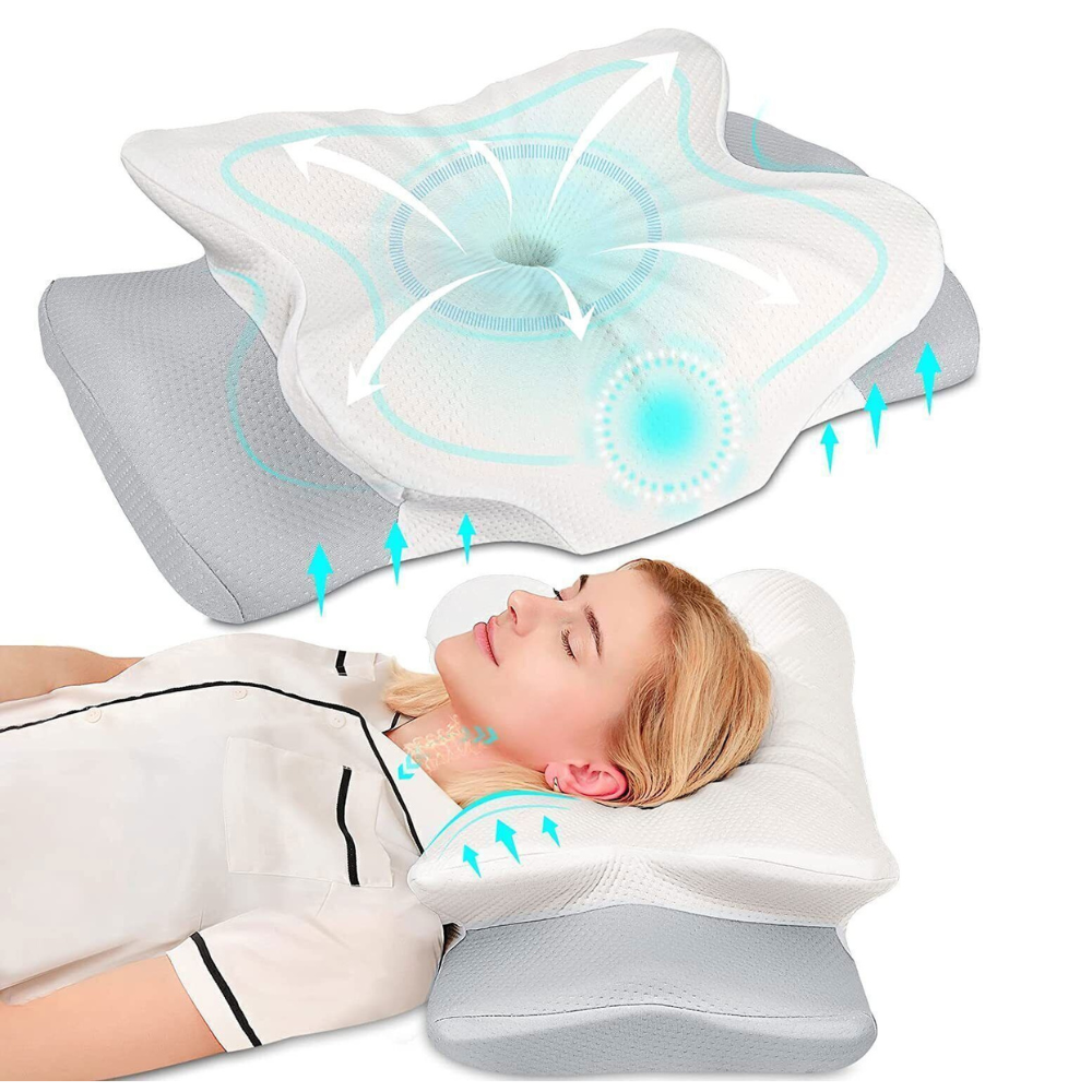 Ultra Ergonomic Breathable Memory Foam Neck Support Sleeping Pillow