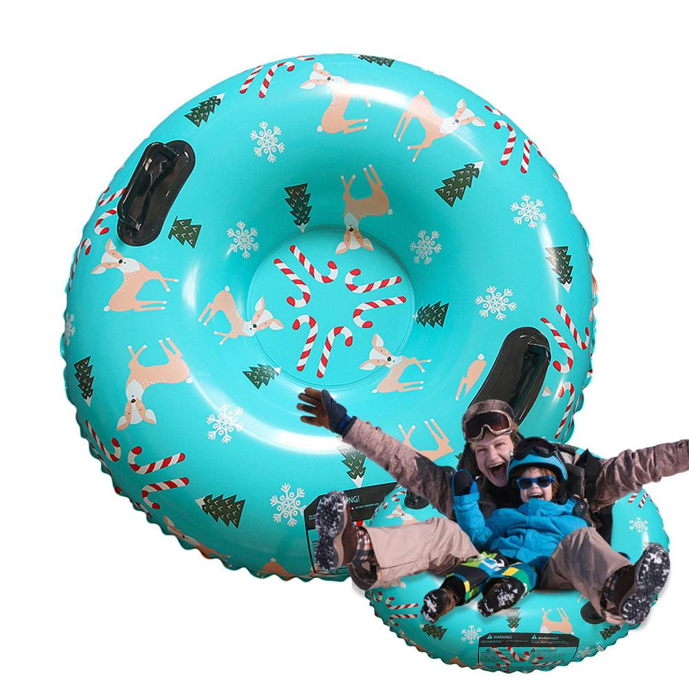 Inflatable Snow Sledding Tube with Dual Handles