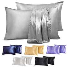 Load image into Gallery viewer, Luxury Silk Feel Satin Pillow Case Set of 2 - for healthy hair
