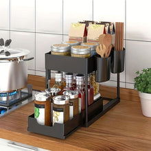 Load image into Gallery viewer, 2 Tier Pull Out Cabinet Organizer Sliding Storage Rack
