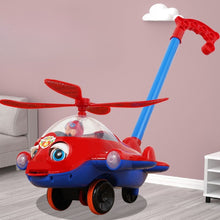 Load image into Gallery viewer, Cartoon Airplane Push Toy Walking Aid Trolley
