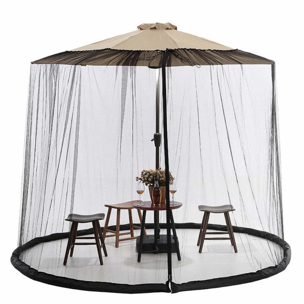 Outdoor Black Mesh Mosquito Net for Patio Umbrella