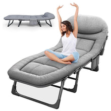 Load image into Gallery viewer, 6 Position Portable Camping Sleeping Fold Away Cot Bed
