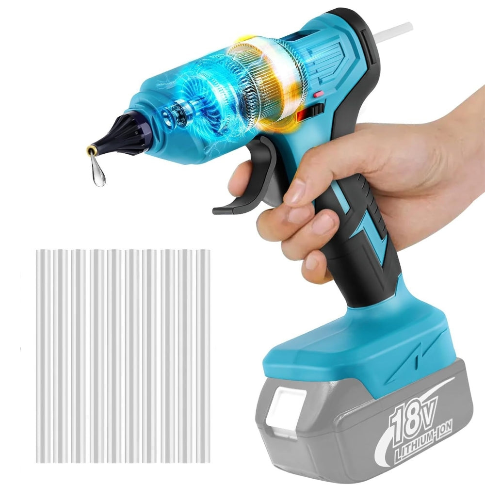 Battery Powered Cordless Hot Glue Gun with Glue Sticks