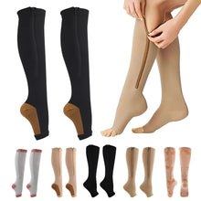 Load image into Gallery viewer, Zippered Calf Compression Stocking Socks for Women

