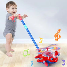 Load image into Gallery viewer, Cartoon Airplane Push Toy Walking Aid Trolley
