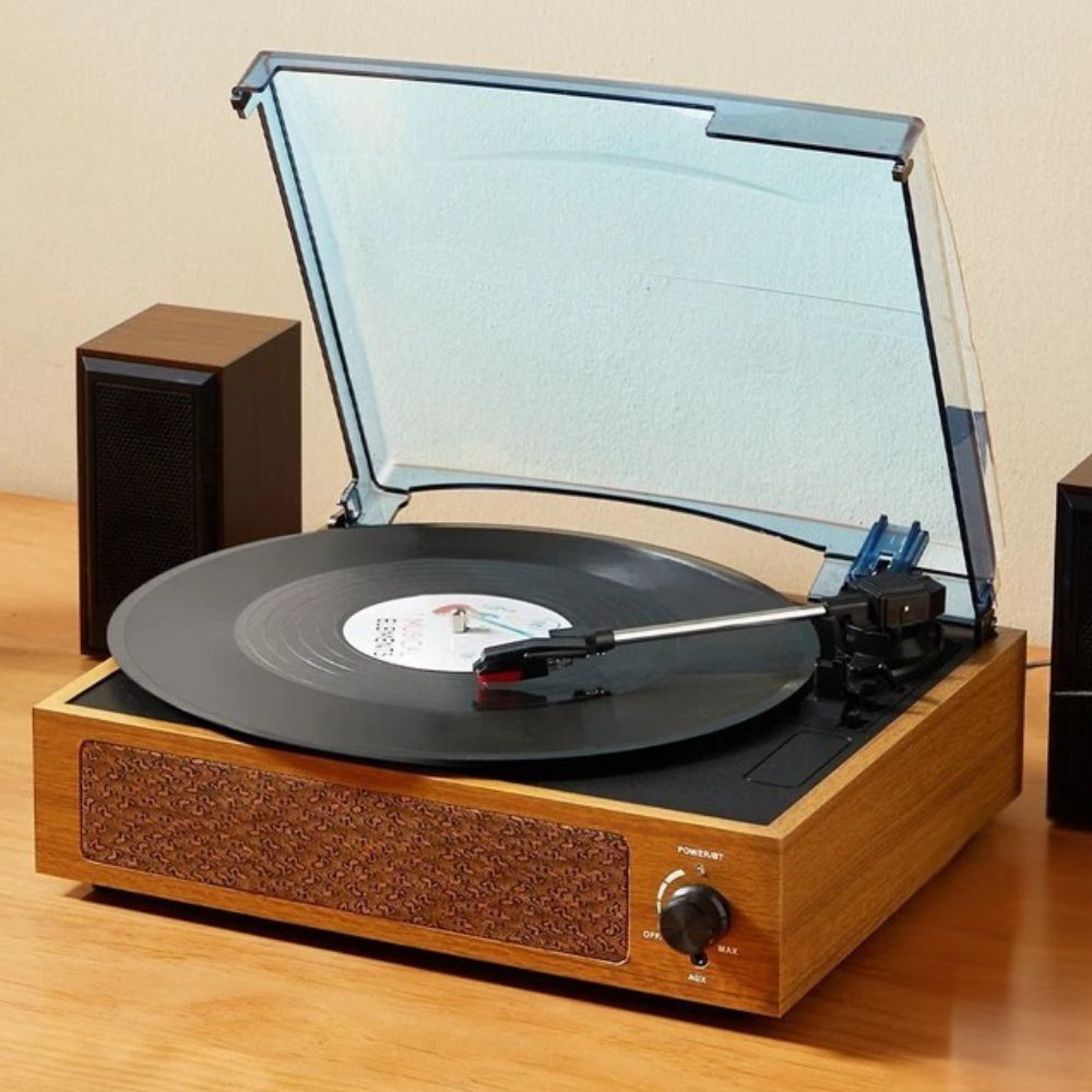 Bluetooth Vinyl Turntable Record Player with Speakers