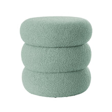 Load image into Gallery viewer, Round Boucle Ottoman Storage
