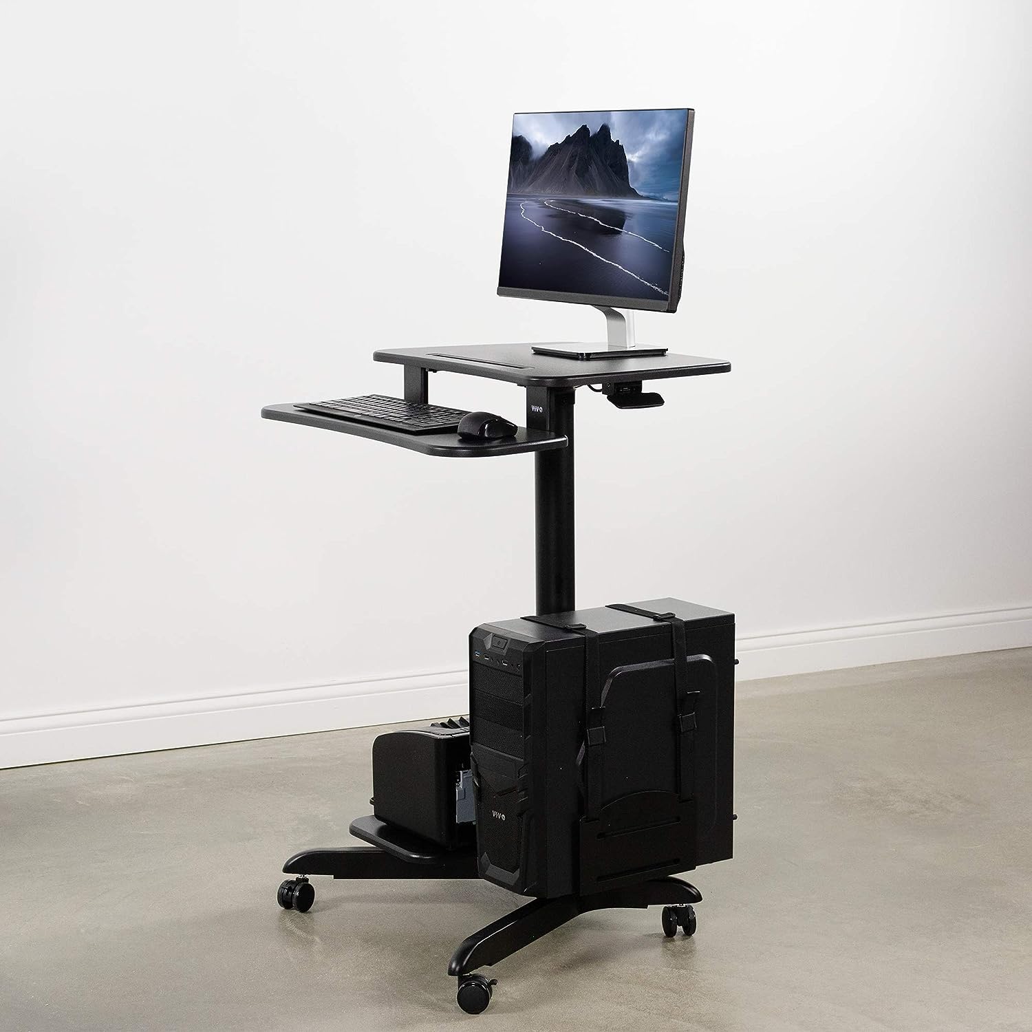 Rolling Mobile Computer Workstation Desk Cart – Until Times Up