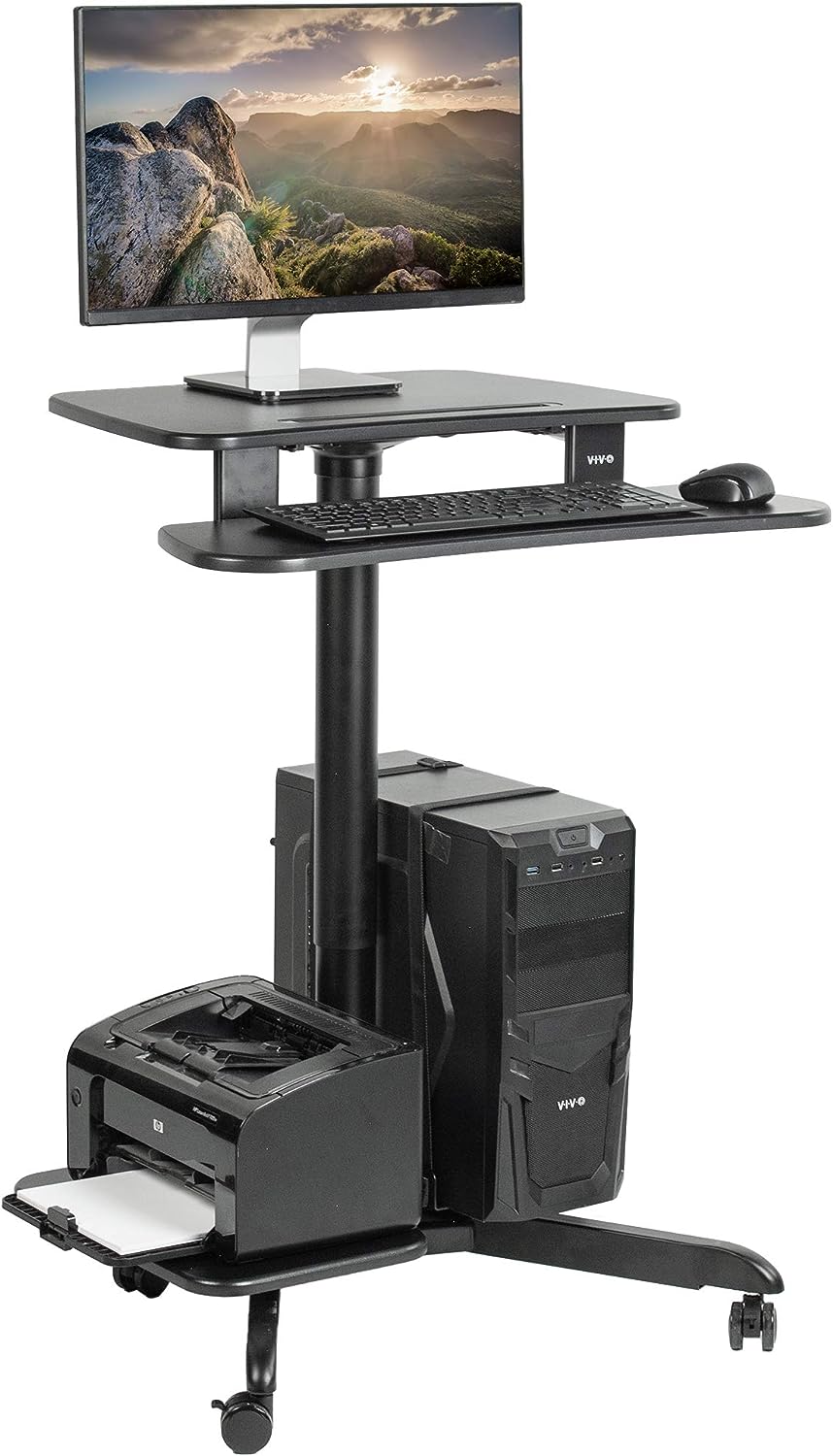 Rolling Mobile Computer Workstation Desk Cart – Until Times Up