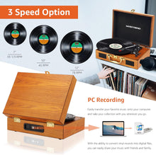 Load image into Gallery viewer, Vintage Suitcase-Style Vinyl Turntable Record Player
